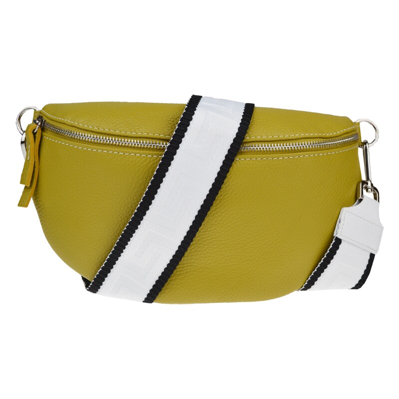 Zelená kožená talianska crossbody kabelka Reni Grande Pistacchio s 64285487