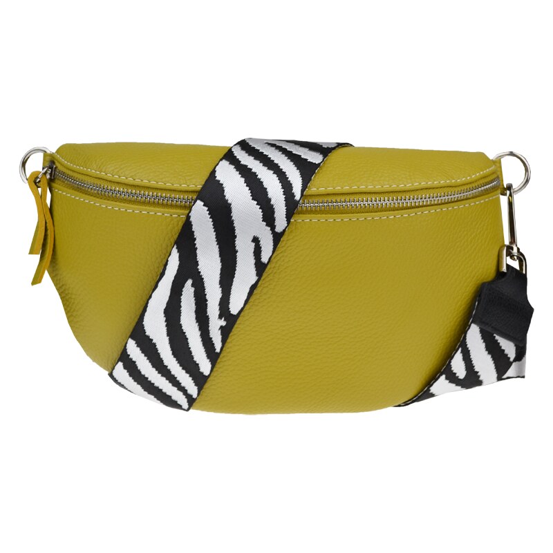 Zelená kožená talianska crossbody kabelka Reni Grande Pistacchio s 64285488