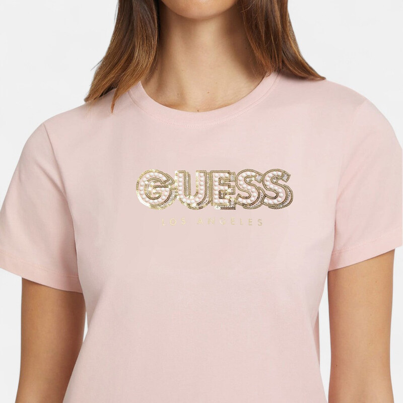 Světle růžové triko Guess 56271