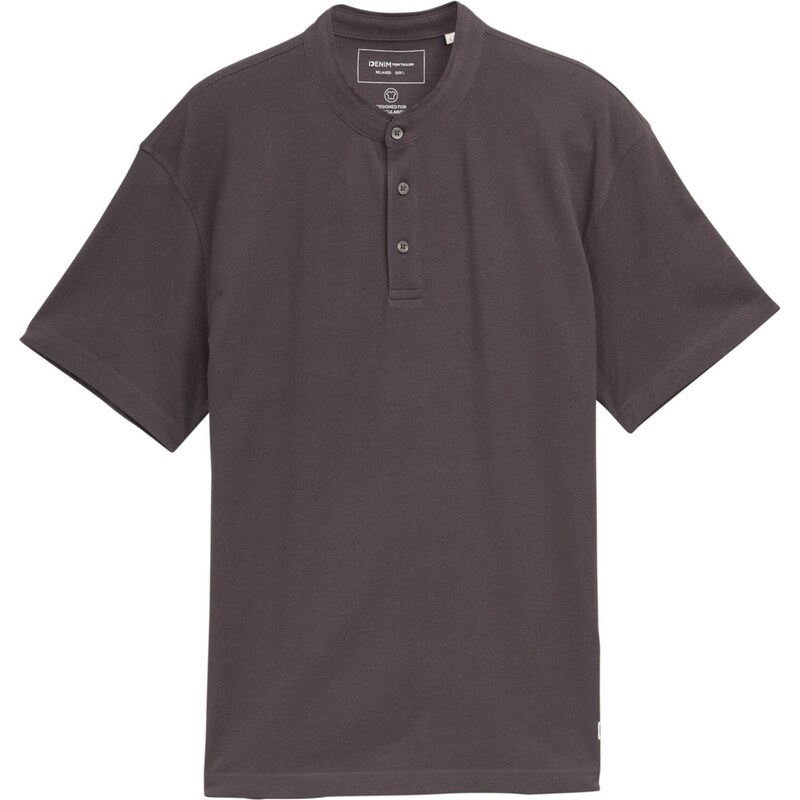 TOM TAILOR DENIM Tričko Mao kamenná 64293572