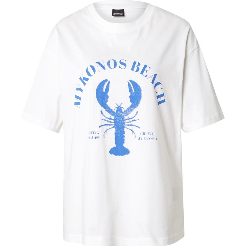 Gina Tricot Oversize tričko nebesky modrá / šedobiela 64295082