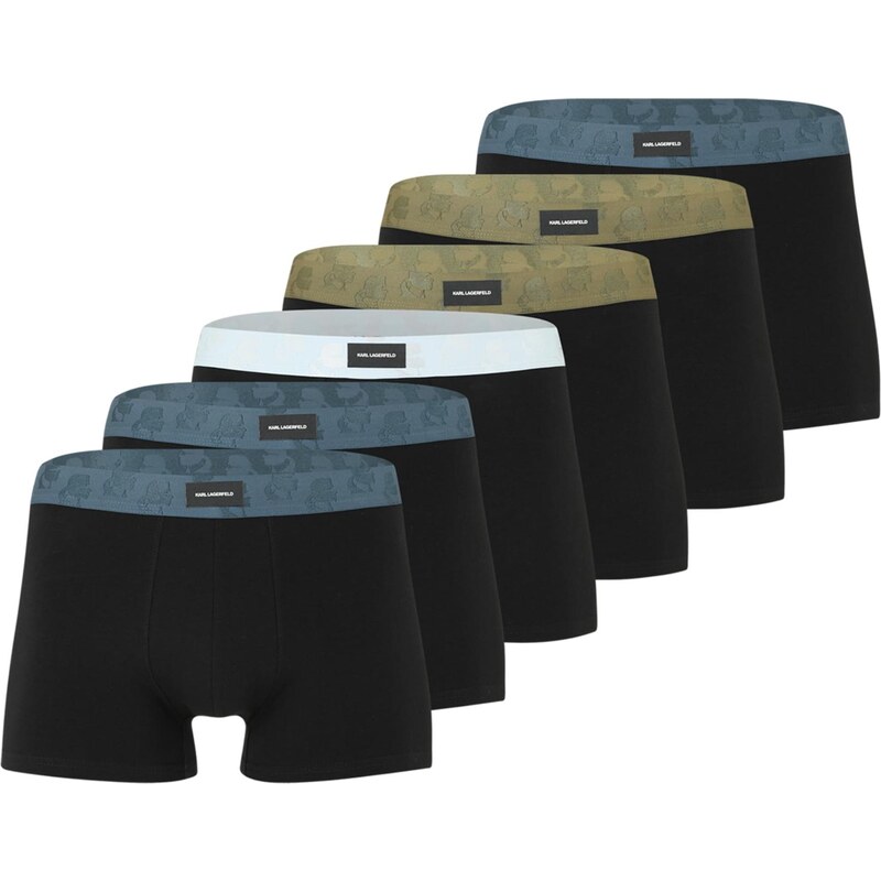 Karl Lagerfeld Boxerky Kameo olivová / petrolejová / čierna / biela 64295014