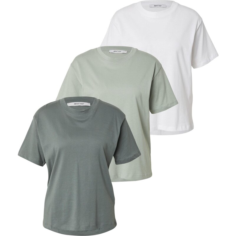 ABOUT YOU Tričko Astrid svetlozelená / tmavozelená / biela 65882753