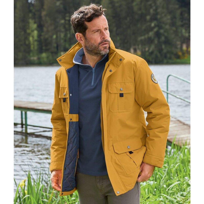 Bunda z mikrovlákna s viacerými vreckami Atlas For Men Žltá 61681673