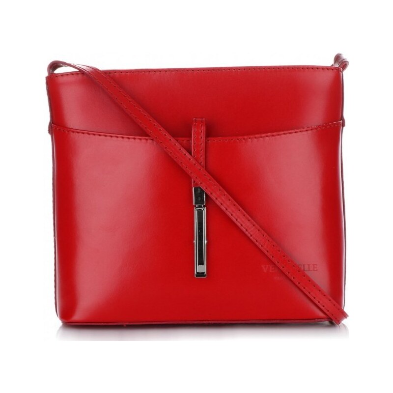 Kožené kabelka listonoška Vera Pelle červená 3191 64296087