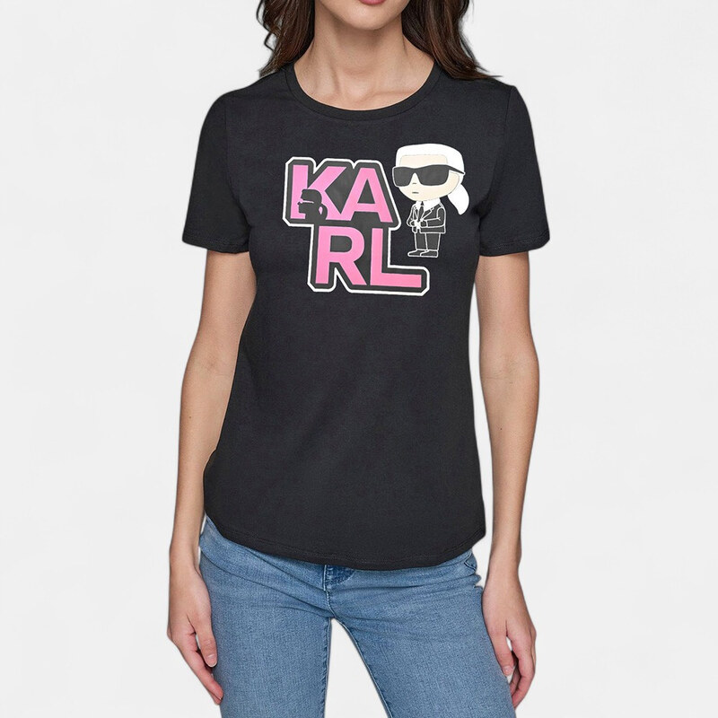 Dámské černé triko Karl Lagerfeld 56274 64325434