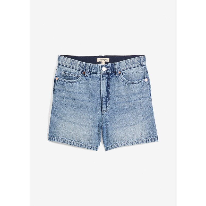 bonprix Džínsové šortky High Waist, Low Stretch, farba modrá 63478031