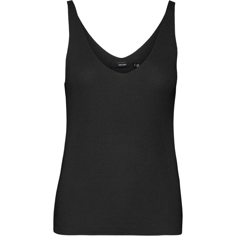 VERO MODA Vyšívaný top VMNEW LEX čierna 64339172