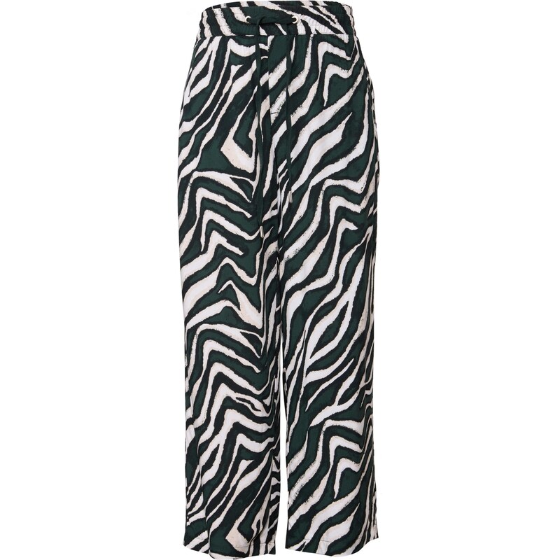 STREET ONE Nohavice Emee svetlobéžová / tmavozelená / čierna / biela 64339530