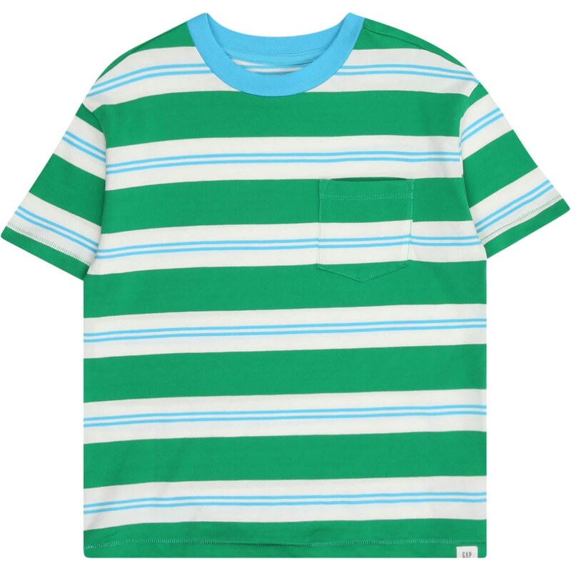 GAP Tričko nebesky modrá / zelená / biela 64339647
