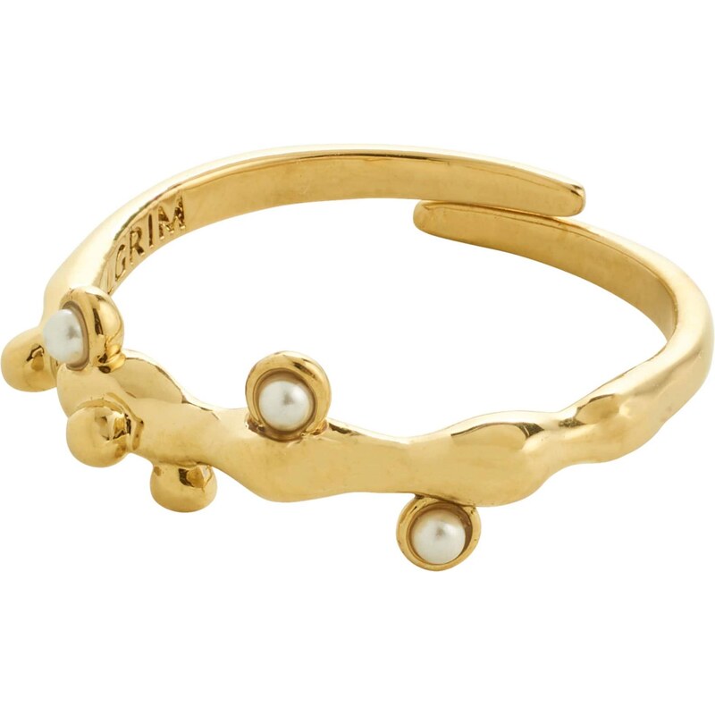 Pilgrim Prsteň Lulu zlatá / perlovo biela 64382905