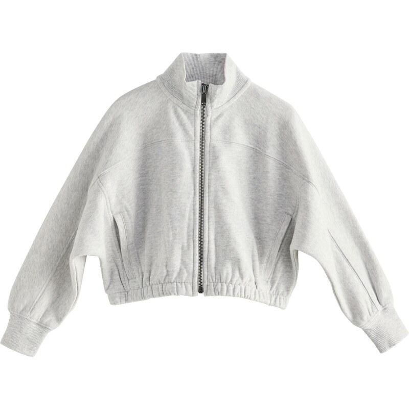 Next Tepláková bunda sivá melírovaná 65881434