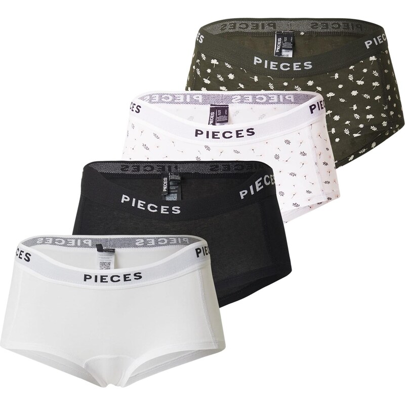 PIECES Nohavičky svetlosivá / jedľová / čierna / biela 64356669