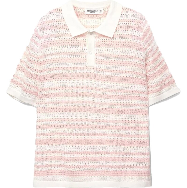 Pull&Bear Tričko ružová / rosé / biela 64339691