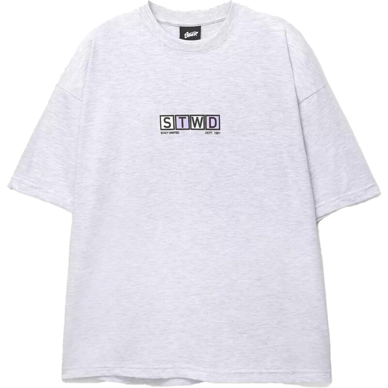 Pull&Bear Tričko svetlosivá / pastelovo zelená / svetlofialová / 64339639