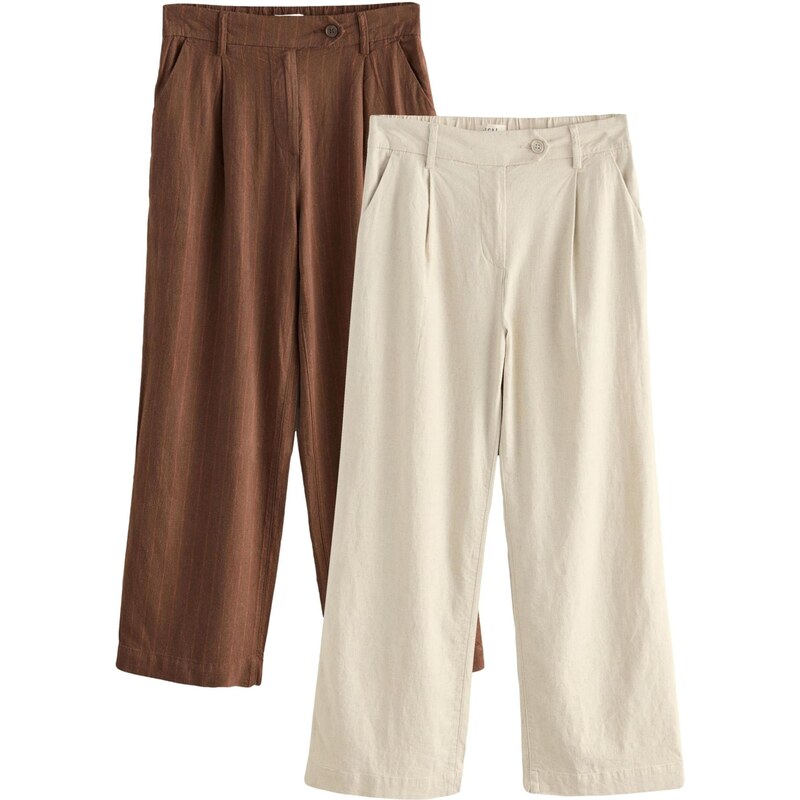 Next Plisované nohavice nebielená / hnedá 65387896