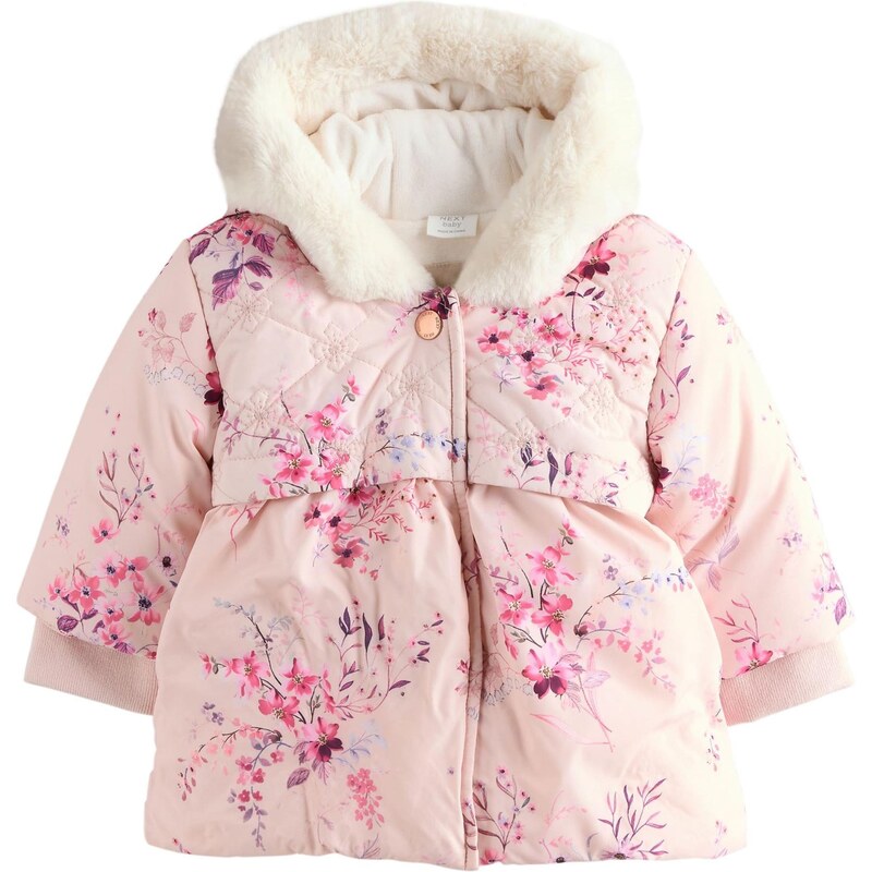 Next Kabát modrosivá / černicová / ružová / ružová 65921532