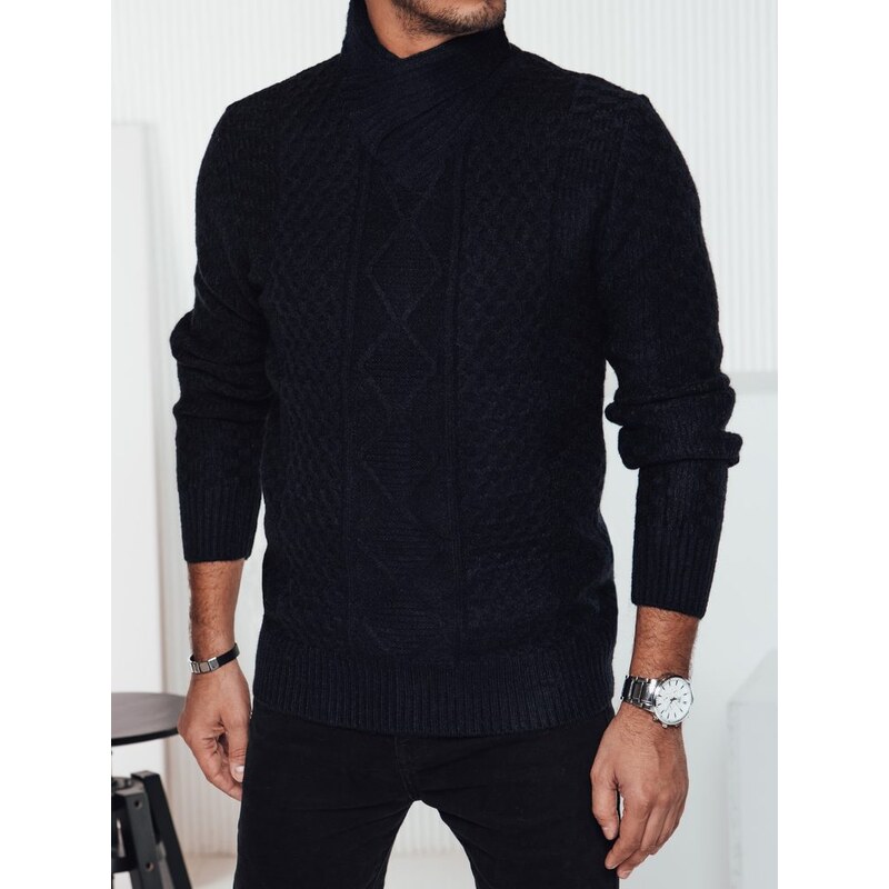 Dstreet Čierny pánsky sveter s vysokým golierom 64346012