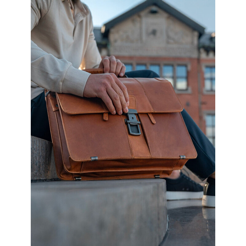 Pánska kožená aktovka The Chesterfield Brand Stutgart - koňak 64515930