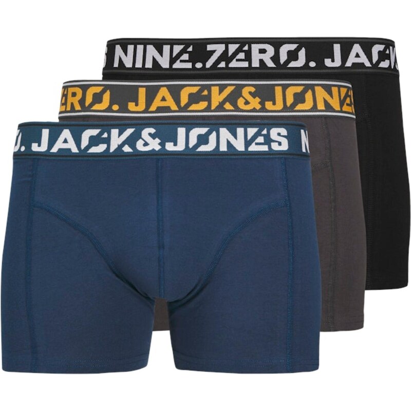 JACK & JONES Boxerky JACCOLTON námornícka modrá / hnedá / žltá / 64356597