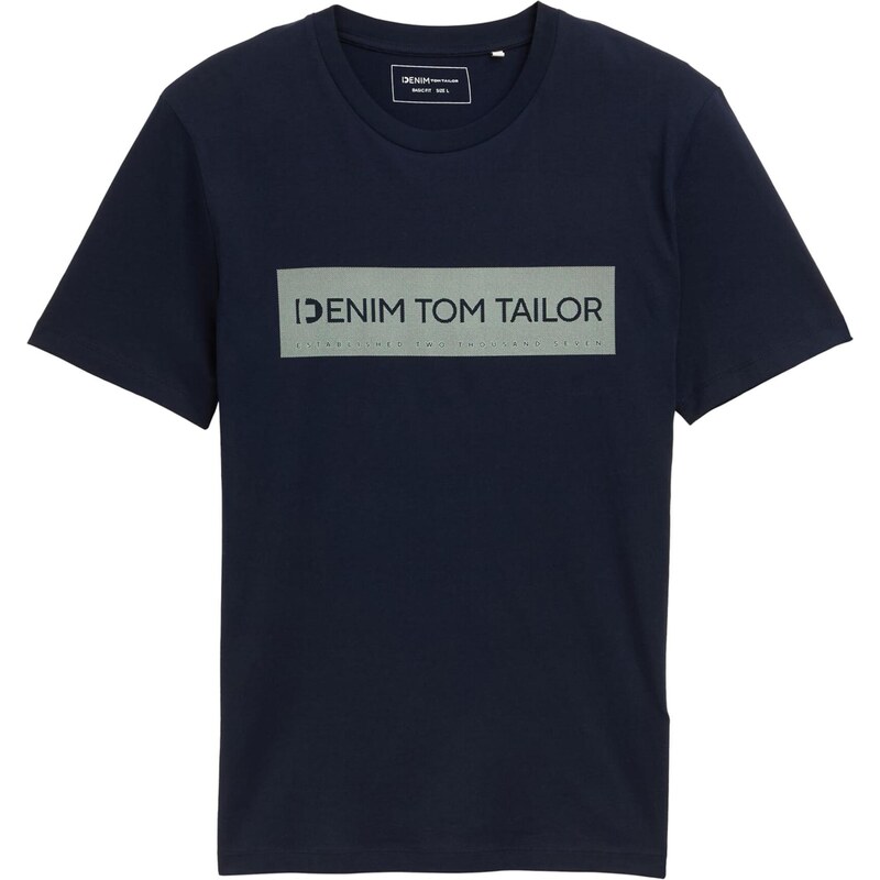 TOM TAILOR DENIM Tričko námornícka modrá / sivá melírovaná 62115571