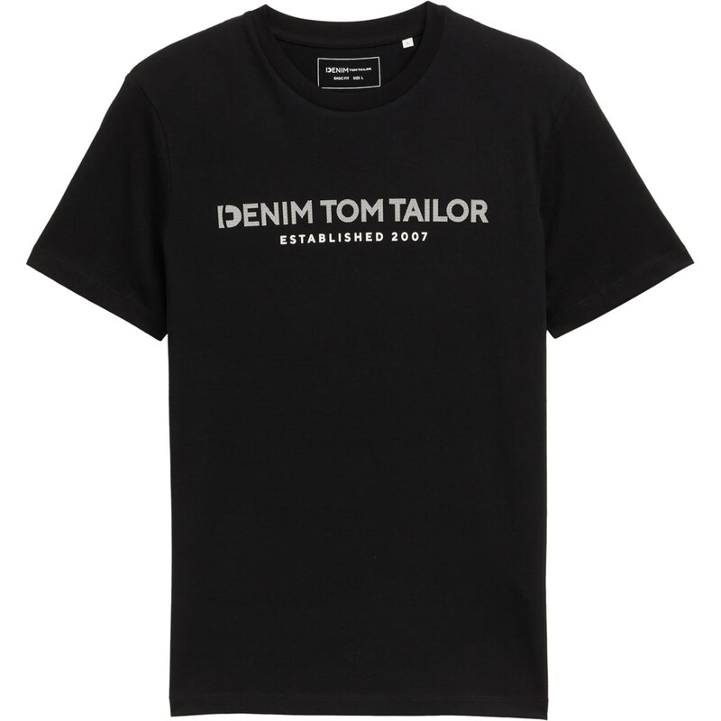 TOM TAILOR DENIM Tričko svetlosivá / čierna / biela 64356680
