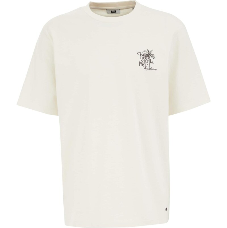 WE Fashion Tričko tmavohnedá / prírodná biela 64356760