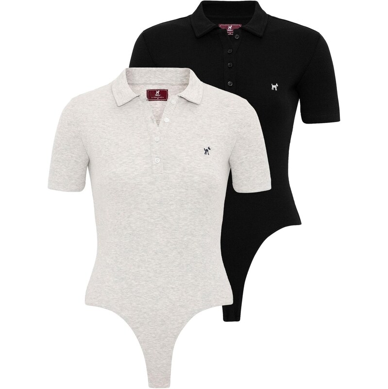 Williot Košeľové body sivá / čierna 65656363