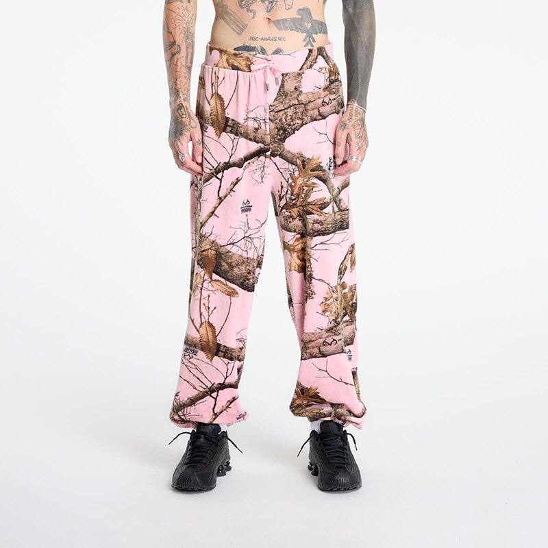 Kalhoty PLEASURES Realtree Velour Track Pants Pink Edge L 64374115