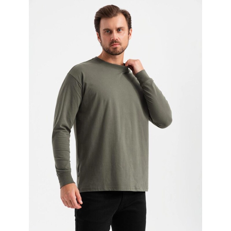 Ombre Clothing Moderné zelené pánske tričko V3 LSBC-0129 64374216