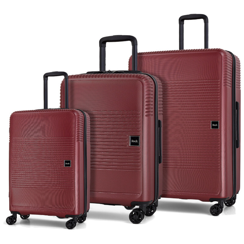 Sada cestovných kufrů ROCK Lincoln TR-0281/3 ABS - vínová 64732693