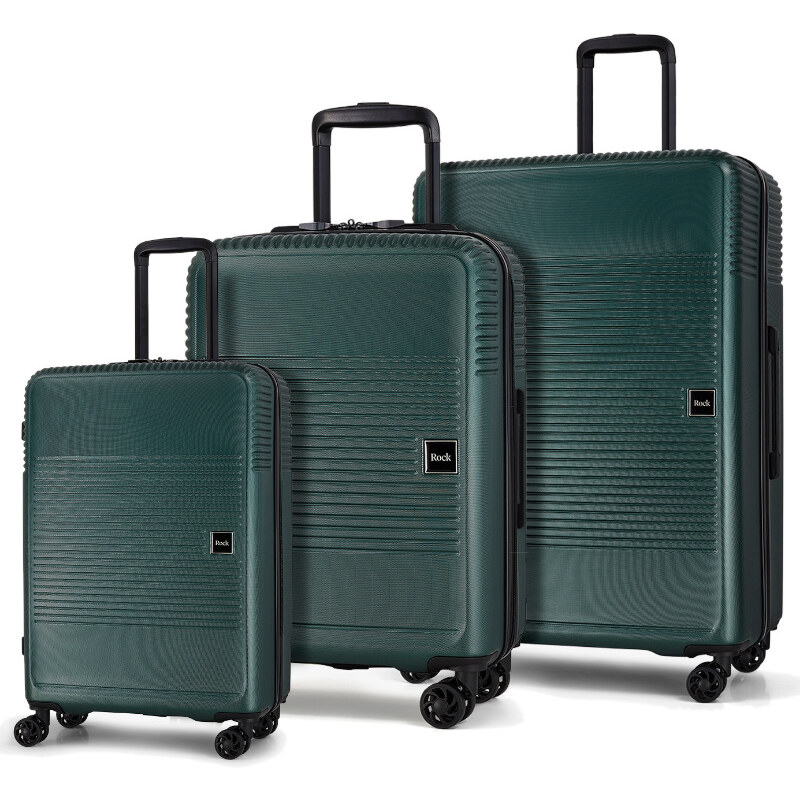 Sada cestovných kufrů ROCK Lincoln TR-0281/3 ABS - zelená 64732694