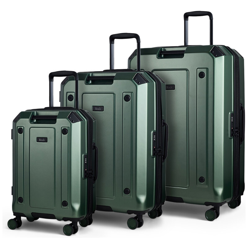 Sada cestovných kufrů ROCK Alpine TR-0288/3 ABS/PC - zelená 64732648