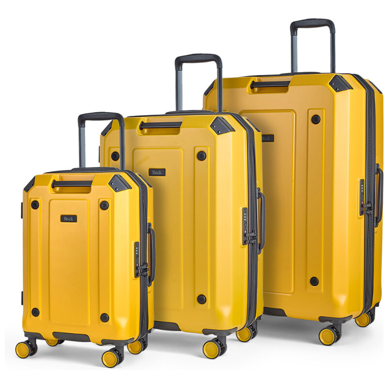 Sada cestovných kufrů ROCK Alpine TR-0288/3 ABS/PC - žltá 64732649