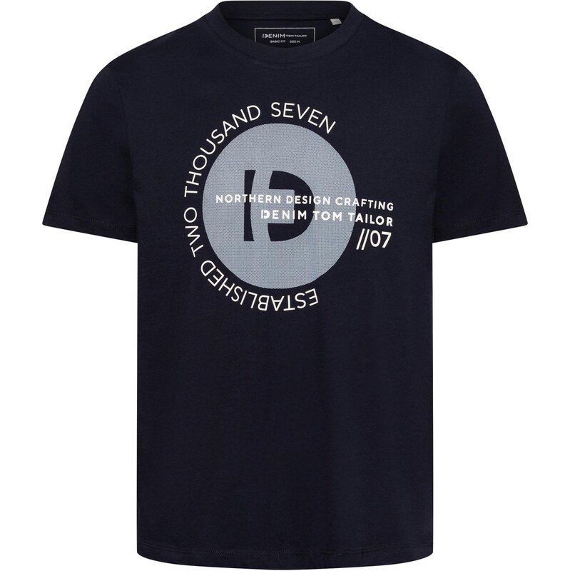 TOM TAILOR DENIM Tričko tmavomodrá / sivá / biela 62184841