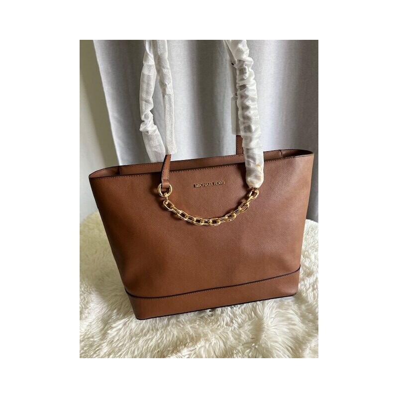 Michael Michael Kors Dámska kožená kabelka Michael Kors Jet Set brown 64389470