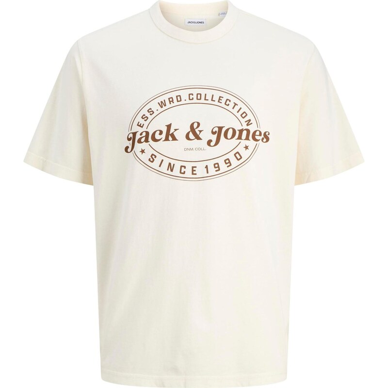 JACK & JONES Tričko JJEDover hnedá / biela 64390068