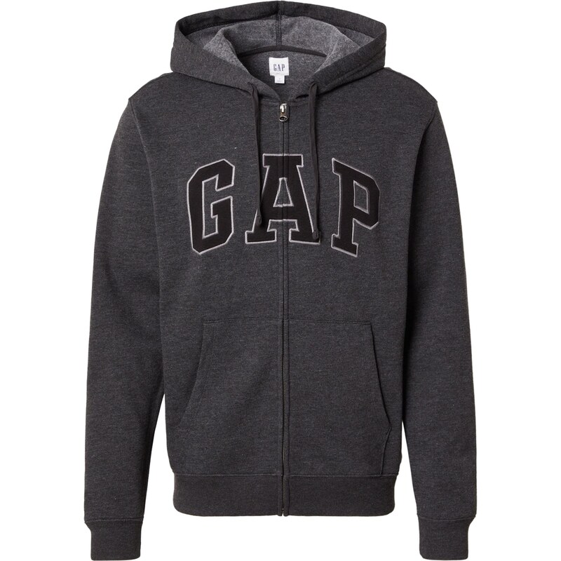 GAP Tepláková bunda HERITAGE antracitová / svetlosivá / čierna 64390224