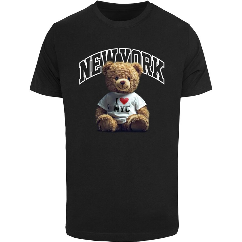 Mister Tee Tričko New York College Bear hnedá / krvavo červená / 65874225