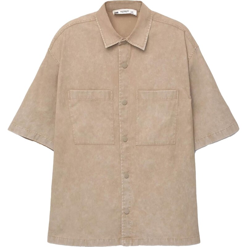 Pull&Bear Košeľa svetlohnedá 65883404