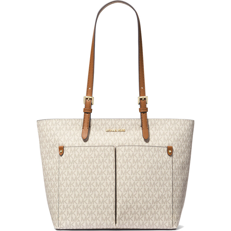 Michael Kors Kabelka Jet Set Medium Logo Pocket Tote Bag Vanilla 25939933