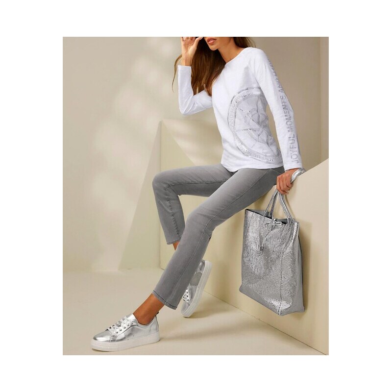 E-shop Strečové džínsy HEINE, svetlosivý denim