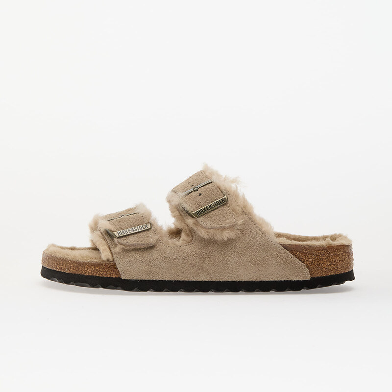 Birkenstock Arizona Shearling Suede Leather/ Fur Taupe 64396159