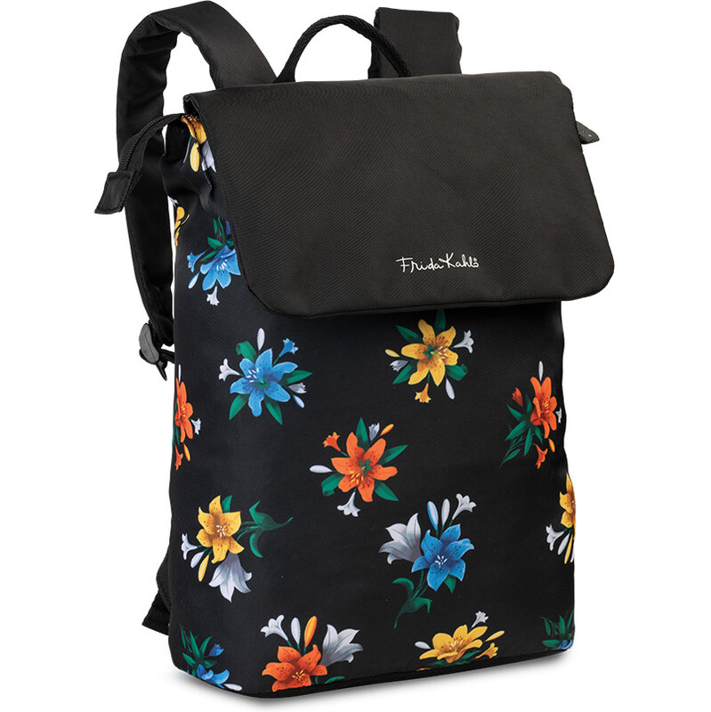 Bench Frida Kahlo batoh - Black flowers 64732611