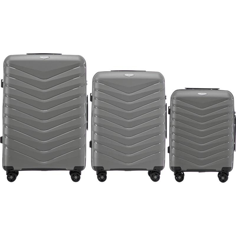 Sivá sada 3 cestovných kufrov Wings PHOENIX PHX01 PHOENIX, Zestaw 3 64399598