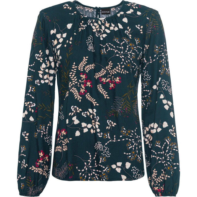 bonprix Potlačená blúzka z udržateľnej viskózy, farba zelená 44828485