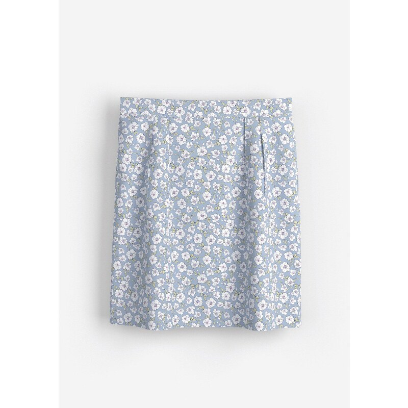 bonprix Mini sukňa z padavej viskózy, farba modrá 63477823