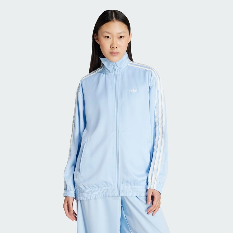 Teplákový top adidas Originals Satin Firebird Ruffle 3-Stripes 64404711