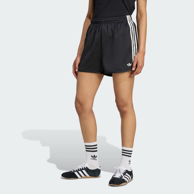 Saténové šortky s volánikmi a 3 prúžkami adidas Originals 64404716