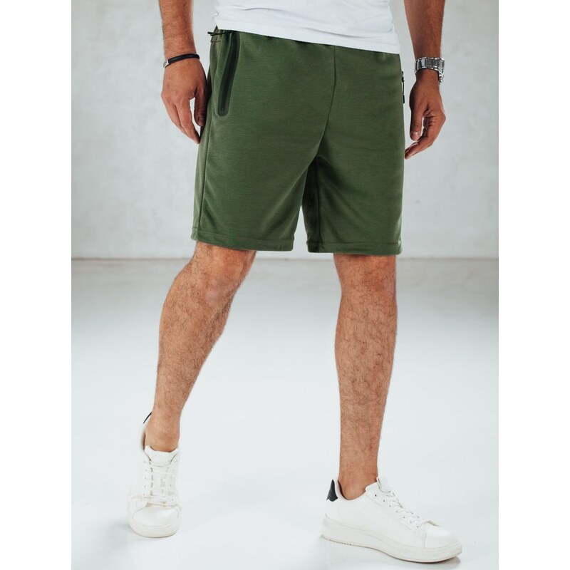 Dstreet Pohodlné olivové pánske kraťasy 64405008